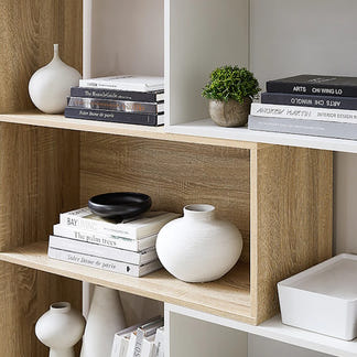 ACCORD ACCORD BOOKCASE - 1115-1490X298X1800H - LIGHT OAK/WHITE OAK