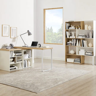 ACCORD ACCORD BOOKCASE - 1115-1490X298X1800H - LIGHT OAK/WHITE OAK