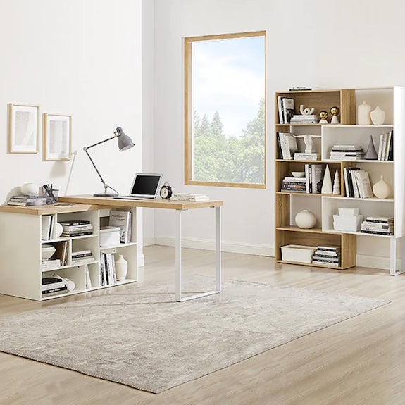 ACCORD ACCORD BOOKCASE - 1115-1490X298X1800H - LIGHT OAK/WHITE OAK
