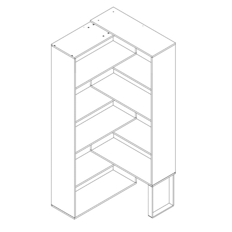 ACCORD ACCORD BOOKCASE - 1115-1490X298X1800H - DARK OAK/BLACK