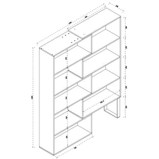 ACCORD ACCORD BOOKCASE - 1115-1490X298X1800H - DARK OAK/BLACK