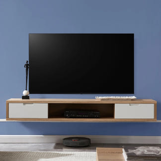 AIR AIR ENTERTAINMENT UNIT WALL MOUNT - 1500X390 - OAK/WHITE