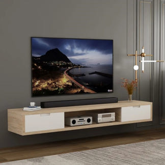 AIR AIR ENTERTAINMENT UNIT WALL MOUNT - 1800X390 - OAK/WHITE