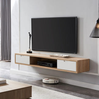 AIR AIR ENTERTAINMENT UNIT WALL MOUNT - 1800X390 - OAK/WHITE