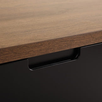 AIR AIR ENTERTAINMENT UNIT WALL MOUNT - 1500X390 - DARK OAK/BLK