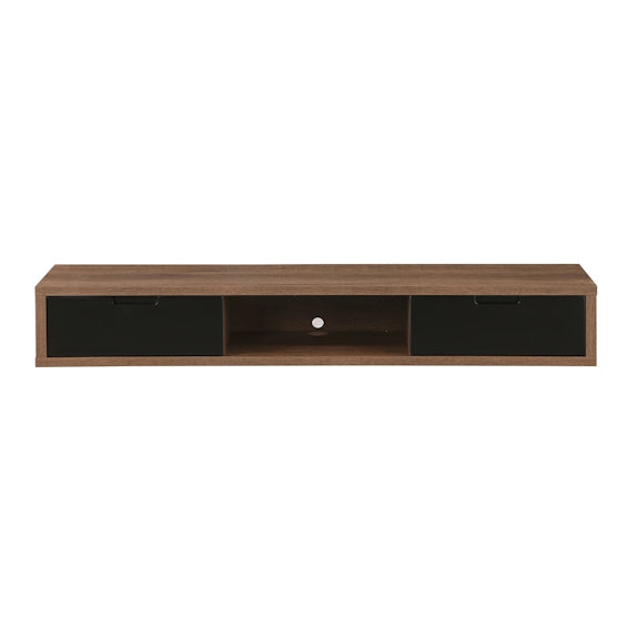 AIR AIR ENTERTAINMENT UNIT WALL MOUNT - 1500X390 - DARK OAK/BLK
