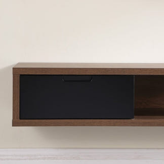 AIR AIR ENTERTAINMENT UNIT WALL MOUNT - 1800X390 - DARK OAK/BLK