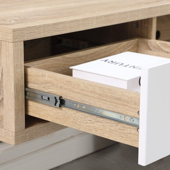 AIR AIR ENTERTAINMENT UNIT WALL MOUNT - 2000X390 - OAK/WHITE