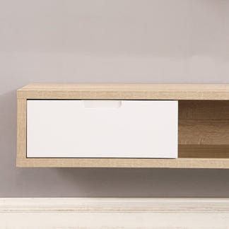 AIR AIR ENTERTAINMENT UNIT WALL MOUNT - 2000X390 - OAK/WHITE