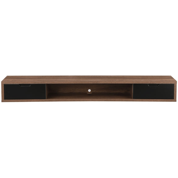 AIR AIR ENTERTAINMENT UNIT WALL MOUNT - 2000X390 - DARK OAK/BLK