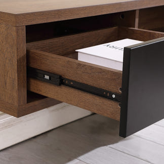 AIR AIR ENTERTAINMENT UNIT WALL MOUNT - 2000X390 - DARK OAK/BLK