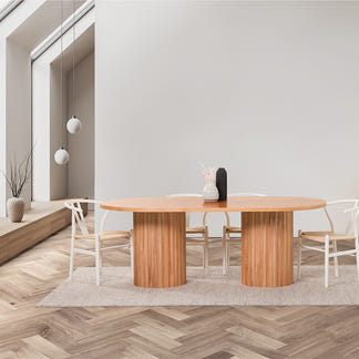 ARC ARC DINING CHAIR - WHITE/NATURAL