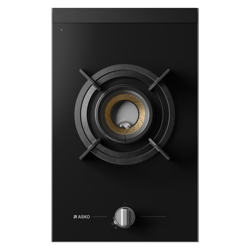 ASKO GAS HOB 1 BURNER VOLCANO BLACKGLASS 33cm