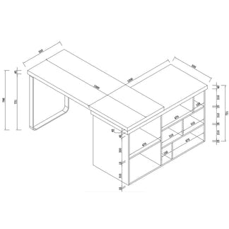 ASPIRE ASPIRE DESK - 1500X550 - DARK OAK/BLACK
