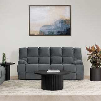 AUGUSTUS AUGUSTUS DARK GREY - FABRIC - 3 SEAT RECLINER