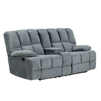AUGUSTUS AUGUSTUS DARK GREY - FABRIC - 2 SEAT RECLINER W CONSOLE
