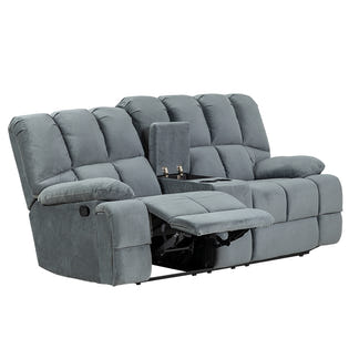 AUGUSTUS AUGUSTUS DARK GREY - FABRIC - 2 SEAT RECLINER W CONSOLE