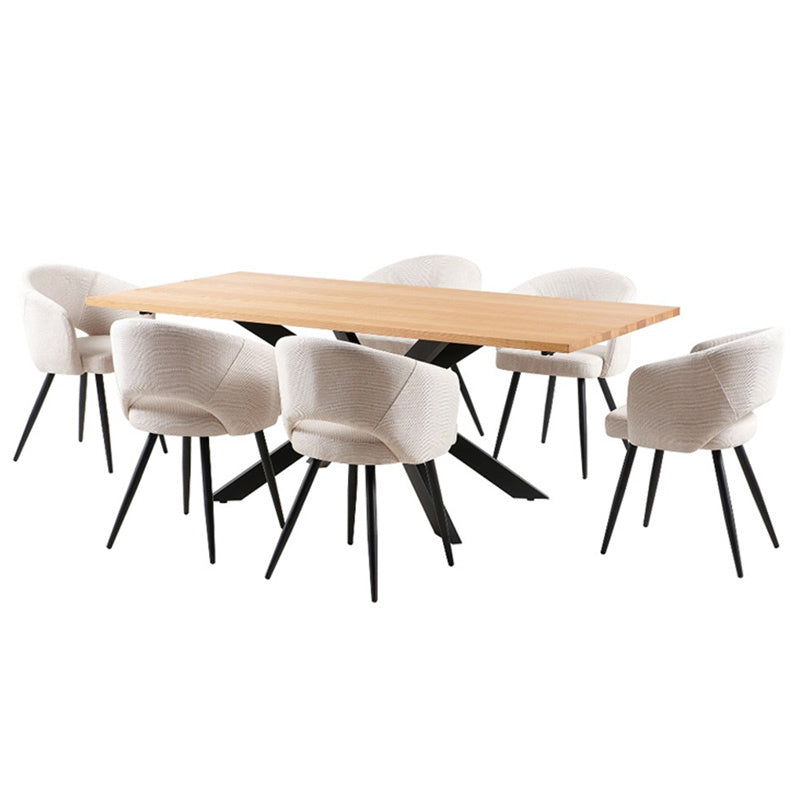 BARLOW BARLOW 7 PCE DINING SET/MATZO DINING CHAIR - NATURAL/BEIGE