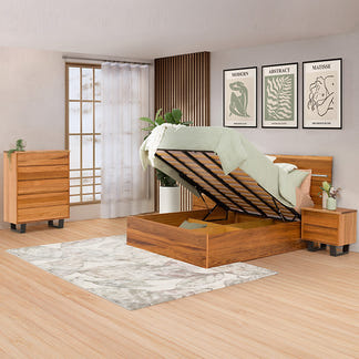 BAXTER BAXTER KING LIFT BED - BLACKWOOD