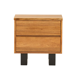 BAXTER BAXTER BEDSIDE TABLE - 2 DRAWER - BLACKWOOD