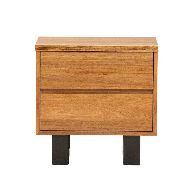 BAXTER BAXTER BEDSIDE TABLE - 2 DRAWER - BLACKWOOD