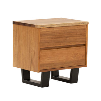 BAXTER BAXTER BEDSIDE TABLE - 2 DRAWER - BLACKWOOD