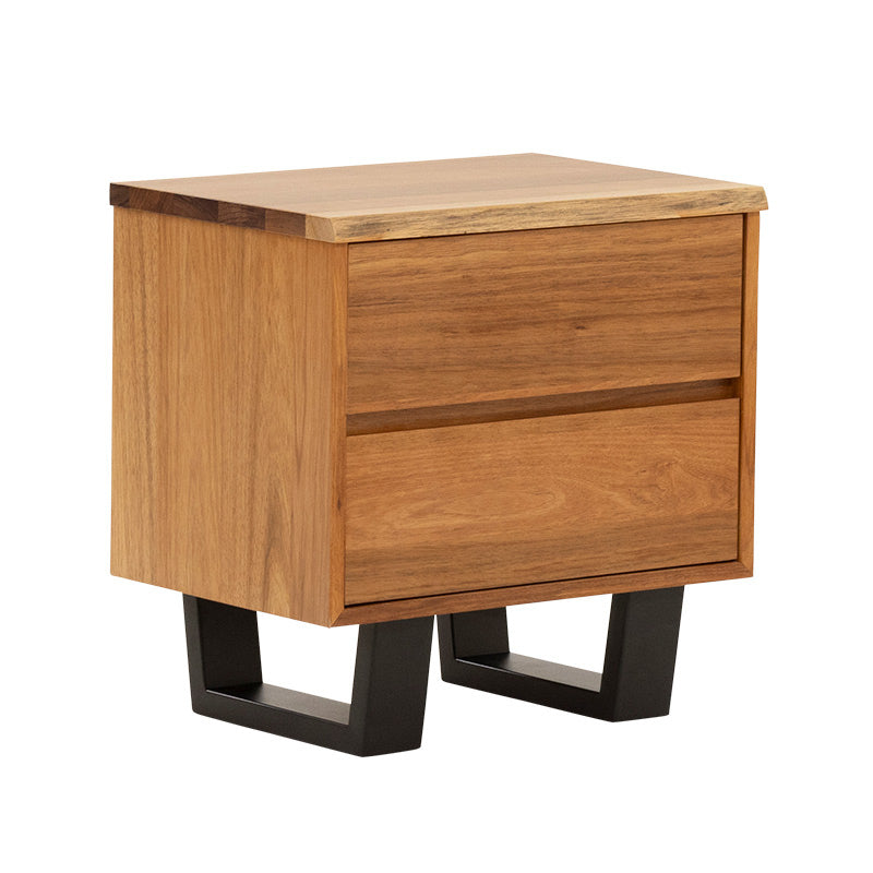 BAXTER BAXTER BEDSIDE TABLE - 2 DRAWER - BLACKWOOD