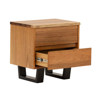 BAXTER BAXTER BEDSIDE TABLE - 2 DRAWER - BLACKWOOD