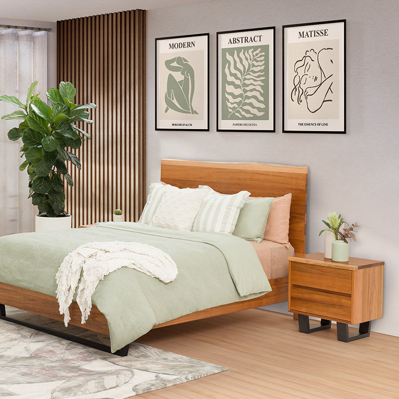 BAXTER BAXTER BEDSIDE TABLE - 2 DRAWER - BLACKWOOD
