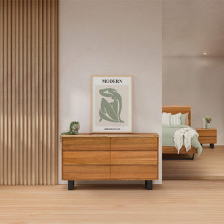BAXTER BAXTER DRESSER - 6 DRAWER - BLACKWOOD