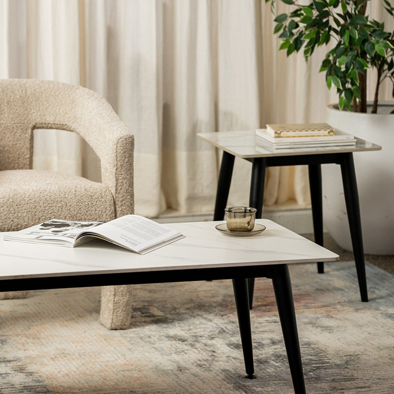 BENTLEY BENTLEY SIDE TABLE - 500X500 - BENTLEY WHITE/BLACK