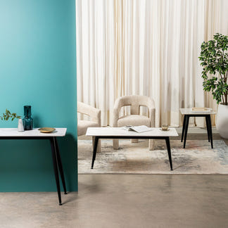 BENTLEY BENTLEY SIDE TABLE - 500X500 - BENTLEY WHITE/BLACK