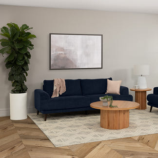 BIANCA BIANCA NAVY - FABRIC - 3 SEAT SOFA