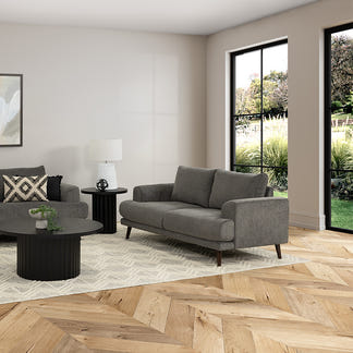 BIANCA BIANCA DARK GREY - FABRIC - 2 SEAT SOFA