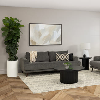 BIANCA BIANCA DARK GREY - FABRIC - 3 SEAT SOFA