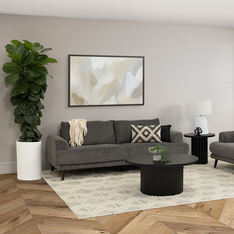 BIANCA BIANCA DARK GREY - FABRIC - 3 SEAT SOFA