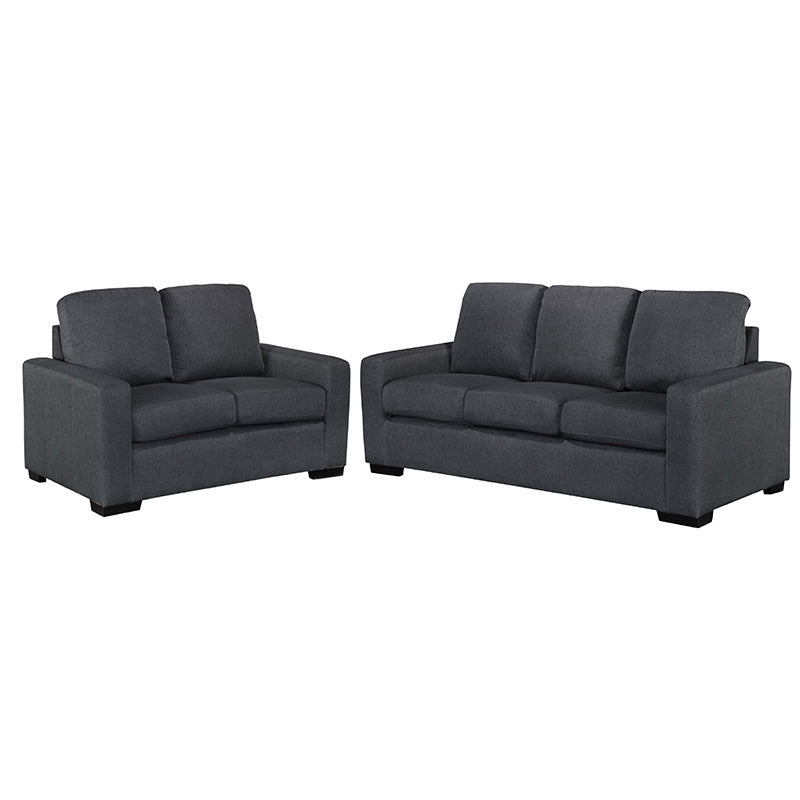 BILLY BILLY CHARCOAL - LINEN FABRIC - 2 + 3 SEAT SOFA PAIR