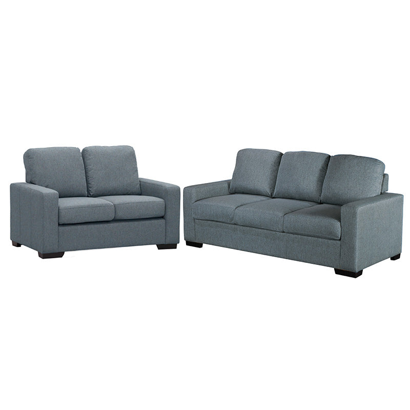 BILLY BILLY GREY - LINEN FABRIC - 2 + 3 SEAT SOFA PAIR