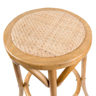 Café Kitchen Bar Stool - Oak/Rattan