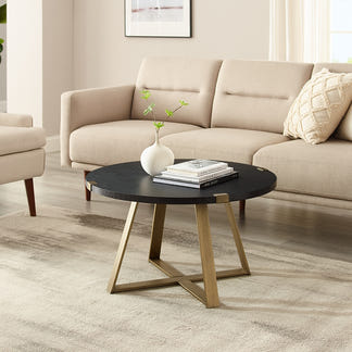 CAPRI CAPRI COFFEE TABLE - 770 ROUND - BLACK/GOLD
