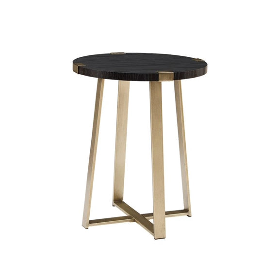 CAPRI CAPRI SIDE TABLE - 445 ROUND - BLACK/GOLD