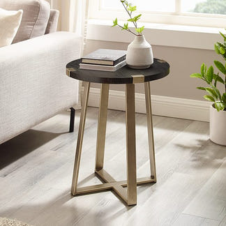 CAPRI CAPRI SIDE TABLE - 445 ROUND - BLACK/GOLD