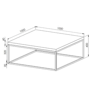 CHRYZLER CHRYZLER COFFEE TABLE - 1000X1000 - CEMENT LOOK/BLACK