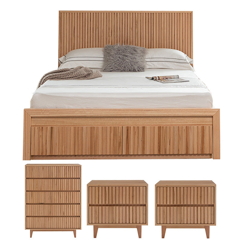 CLEO CLEO QUEEN BEDROOM SUITE 4PCE - MESSMATE NATURAL