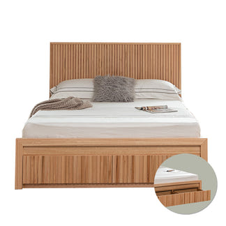 CLEO CLEO QUEEN BEDROOM SUITE 4PCE - MESSMATE NATURAL