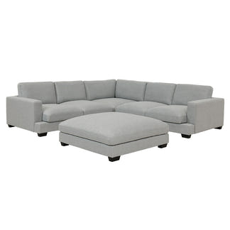 DARIA DARIA LIGHT GREY - FABRIC - CORNER LOUNGE WITH OTTOMAN