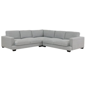 DARIA DARIA LIGHT GREY - FABRIC - CORNER LOUNGE WITH OTTOMAN