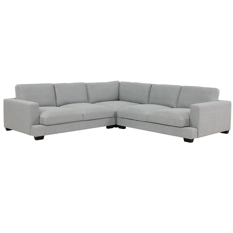 DARIA DARIA LIGHT GREY - FABRIC - CORNER LOUNGE WITH OTTOMAN