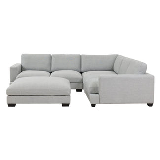 DARIA DARIA LIGHT GREY - FABRIC - CORNER LOUNGE WITH OTTOMAN