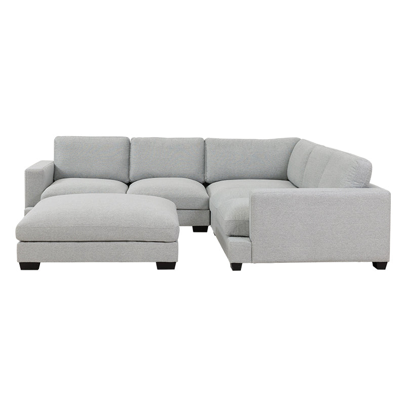 DARIA DARIA LIGHT GREY - FABRIC - CORNER LOUNGE WITH OTTOMAN